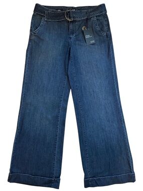 a.n.a Dark Blue Wide-Leg Jeans with Ring-Belt